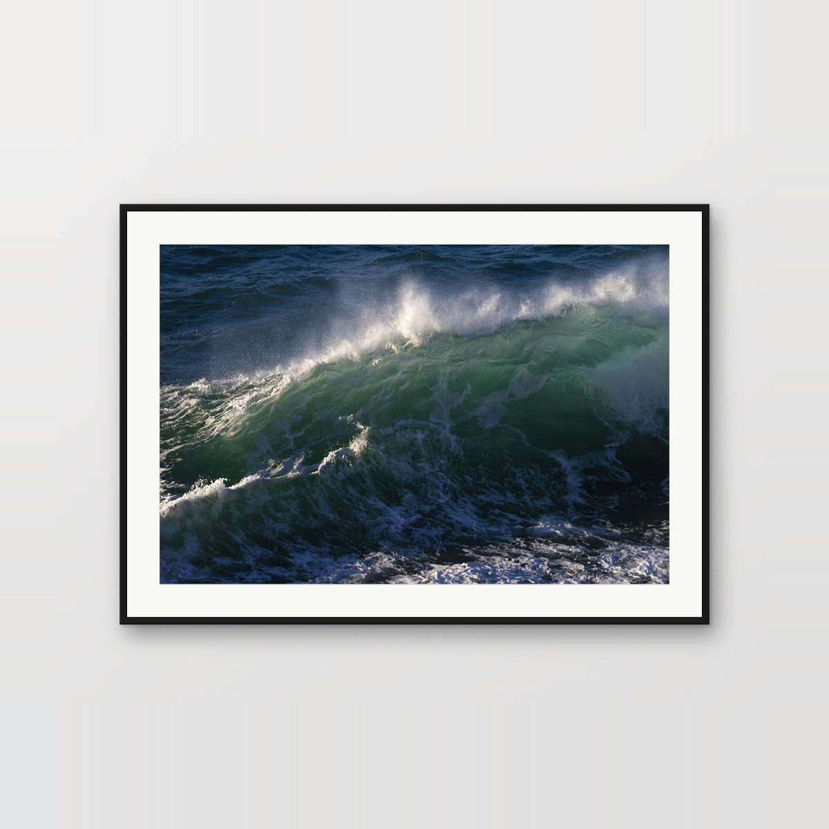 The Wave Fine Art Photography Print - Archival Paper Black Frame White Passe Partout