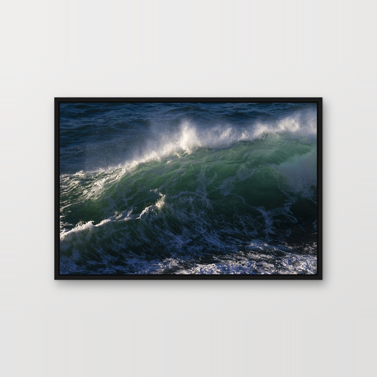 The Wave Fine Art Photography Print - Canvas Black Floater Frame